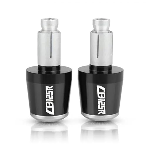 JINGYAOTONG Für Honda CB125R CB 125R CB 125 R 2011-2022 2024 Motorrad 7/8 "22 MM Lenkergriffe Griff Bar Kappe Enden Stecker (Farbe : Black and Sliver, Größe : 1) von JINGYAOTONG