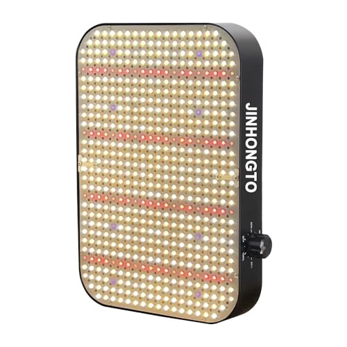 JINHONGTO 130 Watt LED Grow Lampe Dimmbar, Pflanzenlampe LED Vollspektrum, Daisy Chain Funktion, Leiser eingebauter Lüfter von JINHONGTO