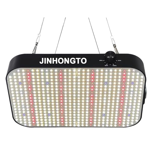 JINHONGTO 65 Watt LED Grow Lampe Dimmbar, Pflanzenlampe LED Vollspektrum, Daisy Chain Funktion, Leiser eingebauter Lüfter von JINHONGTO
