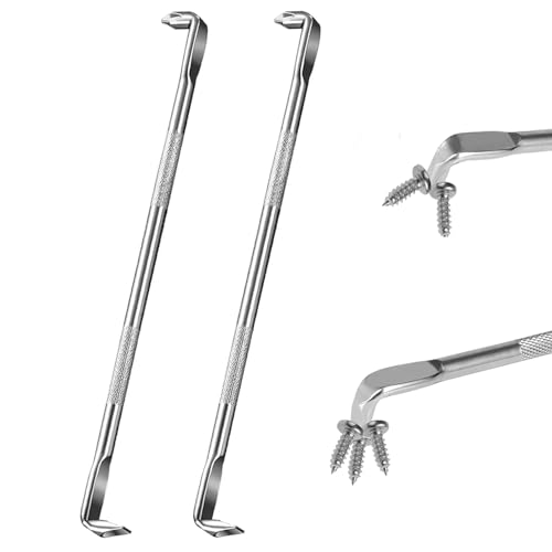 JINJUMEI 2 Stück Doppelkopf Schraubendreher, 180mm Kreuzschlitz und Schlitzschraubendreher, 90 Grad Z-Typ Winkelschraubendrehersatz, Kreuzs Eck Schlitz für Enge Stellen von JINJUMEI