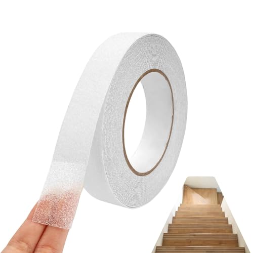 JINJUMEI Antirutsch Klebeband 2.5cm x 10m, Rutschfestes Klebeband Treppe Anti Rutsch Streifen Selbstklebend Wasserdicht Schützt Ältere Menschen und Kinder für Treppe Schritte Drinnen und Draußen von JINJUMEI