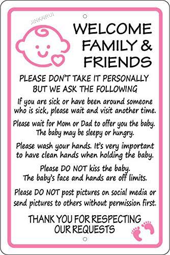 Blechschild "Rules for Visiting New Baby New Parents", 45,7 x 30,5 cm Blechschild "Rules for Visiting New Baby New Parents", 45,7 x 30,5 cm von JINKAIRUI