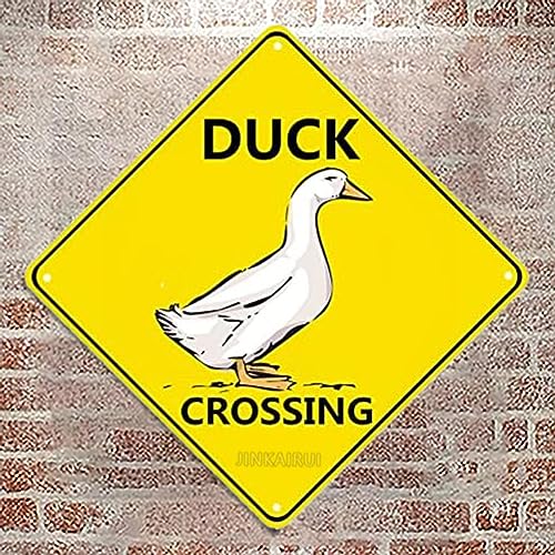 Duck Crossing Schilder – Duck Crossing Schild, reflektierendes Metall, 30,5 x 30,5 cm, Enten-Teich-Schild, Bauernhof, Bio-Land, Petka-Schilder und Grafiken, geeignet für Innen- und Außenbereich von JINKAIRUI