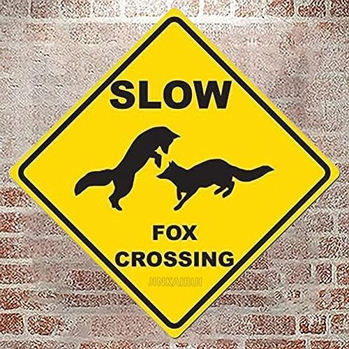 Great Road Sign Slow Fox Crossing Schild Lustiges gelbes Diamant-Blechschild Aluminium-Metallschild für Heimdekoration, 20,3 x 20,3 cm Great Road Sign Slow Fox Crossing Schild Lustiges gelbes Diamant-Blechschild Aluminium-Metallschild für Heimdekoration, 20,3 x 20,3 cm von JINKAIRUI