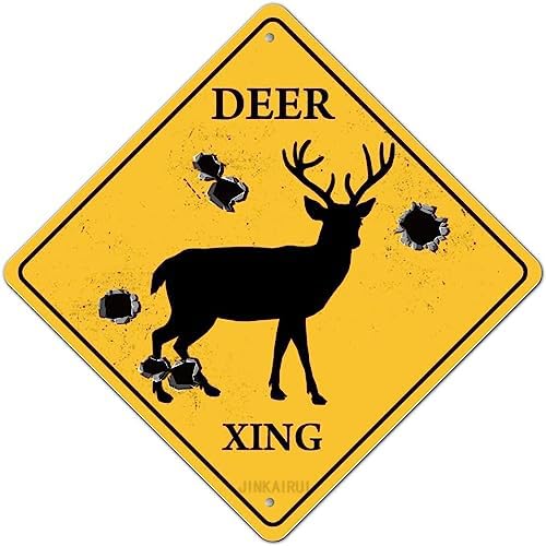 Hirsch-Zinnschild, Hirschkreuzschild, Vorsicht, Xing-Hirsch, Metallschild für Zuhause, Büro, Bar, Wanddekoration für drinnen und draußen, Schild Hirsch-Zinnschild, Hirschkreuzschild, Vorsicht, Xing-Hirsch, Metallschild für Zuhause, Büro, Bar, Wanddekoration für drinnen und draußen, Schild von JINKAIRUI