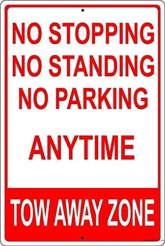 JINKAIRUI Metall-Blechschild im Retro-Stil, Aufschrift "No Stopping,No Standing,No Parking Tow Away Zone, Home Bar, Man Cave Garage Farm Club Hotel & Outdoor Street Garage Sign Retro Look Metal Tin JINKAIRUI Metall-Blechschild im Retro-Stil, Aufschrift "No Stopping,No Standing,No Parking Tow Away Zone, Home Bar, Man Cave Garage Farm Club Hotel & Outdoor Street Garage Sign Retro Look Metal Tin von Xotify