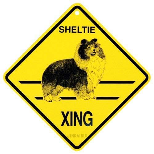 JINKAIRUI Metallschild Sheltie Xing Caution Crossing Dog – 20,3 x 20,3 cm Wanddekoration für drinnen und draußen JINKAIRUI Metallschild Sheltie Xing Caution Crossing Dog – 20,3 x 20,3 cm Wanddekoration für drinnen und draußen von JINKAIRUI