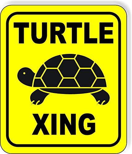 JINKAIRUI Turtle Xing Crossing Sicherheitsschild aus Aluminiumverbundstoff, für den Außenbereich, 20,3 x 20,3 cm von JINKAIRUI