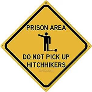 Metall-Blechschild "Do Not Pick Up Hitchhikers" – Männerhöhle Garage Dekor – Wandschild für drinnen und draußen, quadratisch, 20,3 x 20,3 cm Metall-Blechschild "Do Not Pick Up Hitchhikers" – Männerhöhle Garage Dekor – Wandschild für drinnen und draußen, quadratisch, 20,3 x 20,3 cm von JINKAIRUI