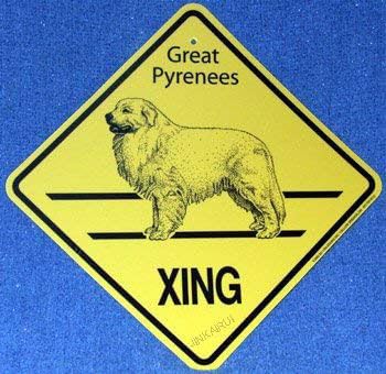 Metall-Blechschild "Great Pyrenees Xing Caution Crossing" Schild Hund Geschenk für drinnen und draußen, Wanddekoration, 20,3 x 20,3 cm, quadratisches Schild Metall-Blechschild "Great Pyrenees Xing Caution Crossing" Schild Hund Geschenk für drinnen und draußen, Wanddekoration, 20,3 x 20,3 cm, quadratisches Schild von JINKAIRUI