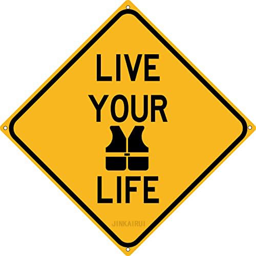 Metall-Blechschild – Live Your Best Life – Boot Segeln Kajak Angeln Enthusiast – Seeleben Nautisches Regalschild – Wanddekoration für drinnen und draußen – 20,3 x 20,3 cm Metall-Blechschild – Live Your Best Life – Boot Segeln Kajak Angeln Enthusiast – Seeleben Nautisches Regalschild – Wanddekoration für drinnen und draußen – 20,3 x 20,3 cm von JINKAIRUI