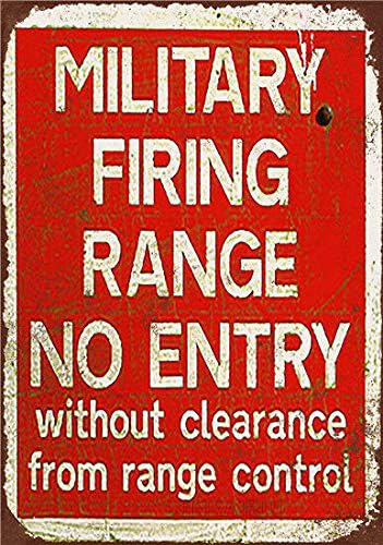 Metall-Blechschild im Vintage-Stil, Militär-Stil, Aufschrift "Fire Range No Entry", Dekoration, Bar, Pub, Zuhause, 30,5 x 45,7 cm von JINKAIRUI