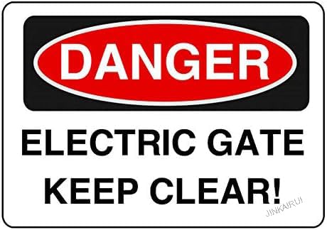 Metall-Blechschild mit Aufschrift "Danger Electric Gate", für Haustür, Haus, Büro, 30,5 x 20,3 cm Metall-Blechschild mit Aufschrift "Danger Electric Gate", für Haustür, Haus, Büro, 30,5 x 20,3 cm von JINKAIRUI