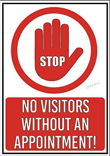 Metallschild "Stop No Visitors Without an Appointment", 30,5 x 45,7 cm Metallschild "Stop No Visitors Without an Appointment", 30,5 x 45,7 cm von JINKAIRUI