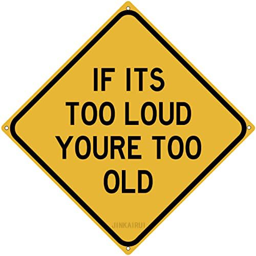 Metallschild aus Zinn – If It's Too Loud You're Too Old – Schweres Rock N Roll Musikschild für Zuhause, Büro, Bar, Innen- und Außenwanddekoration, Hof, quadratisch, 20,3 x 20,3 cm Metallschild aus Zinn – If It's Too Loud You're Too Old – Schweres Rock N Roll Musikschild für Zuhause, Büro, Bar, Innen- und Außenwanddekoration, Hof, quadratisch, 20,3 x 20,3 cm von JINKAIRUI