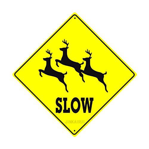 Metallschild mit Aufschrift "Deer Crossing" mit Aufschrift "Caution Wildlife Animal Hunter Road Decor", Diamantschild, 30,5 x 30,5 cm, für Innen- und Außenbereich, quadratisches Schild Metallschild mit Aufschrift "Deer Crossing" mit Aufschrift "Caution Wildlife Animal Hunter Road Decor", Diamantschild, 30,5 x 30,5 cm, für Innen- und Außenbereich, quadratisches Schild von JINKAIRUI