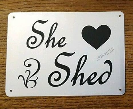 Metallschild mit Aufschrift "She Shack Babe Cave", tolles Geschenk, 15,2 x 20,3 cm von JINKAIRUI