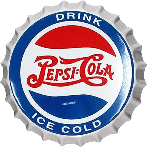 Retro Metall Blechschild Pe-psi Cola Bottle Caps Dekorative Flaschenverschlüsse Metall Blechschilder Für Zuhause Höhle Garage Wanddekoration Vintage Metallschild 35,1 cm Zoll von JINKAIRUI