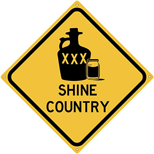 Shine Country Road Moonshiner Blechschild für Zuhause, Büro, Bar, Wanddekoration für Innen- und Außenbereich, quadratisch, 30,5 x 30,5 cm Shine Country Road Moonshiner Blechschild für Zuhause, Büro, Bar, Wanddekoration für Innen- und Außenbereich, quadratisch, 30,5 x 30,5 cm von JINKAIRUI