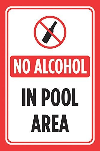 Wandschilder mit Aufschrift "No Alcohol In Pool Area", rot und weiß, mit Aufdruck "Swim Rules Swimming Plakat", für den Außenbereich, großes Einzelschild, 30,5 x 20,3 cm, "Dry Office of Erase 8 Drugs Wandschilder mit Aufschrift "No Alcohol In Pool Area", rot und weiß, mit Aufdruck "Swim Rules Swimming Plakat", für den Außenbereich, großes Einzelschild, 30,5 x 20,3 cm, "Dry Office of Erase 8 Drugs von JINKAIRUI