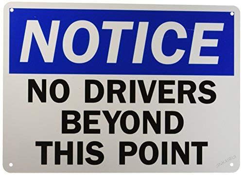 Warnschild für Wanddekoration, No Drivers Beyond This Point, Metallschild, Büroschild, Sicherheitsschild für Außen- und Innenbereich, 20,3 x 30,5 cm Warnschild für Wanddekoration, No Drivers Beyond This Point, Metallschild, Büroschild, Sicherheitsschild für Außen- und Innenbereich, 20,3 x 30,5 cm von JINKAIRUI