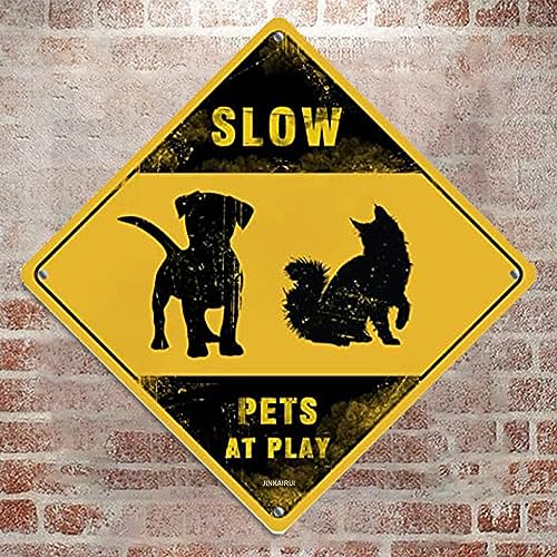 XING Blechschild "Caution Slow Pets at Play Crossing" Slow Pets at Play Area Warnschild für Katzen und Hunde, Haustierneuheit, Vorsicht, Straßenschild für Hof, Garage, Garten, Veranda, 20,3 x 20,3 cm XING Blechschild "Caution Slow Pets at Play Crossing" Slow Pets at Play Area Warnschild für Katzen und Hunde, Haustierneuheit, Vorsicht, Straßenschild für Hof, Garage, Garten, Veranda, 20,3 x 20,3 cm von JINKAIRUI