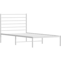 Bettgestell mit Kopfteil Metall Weiß 90x190 cm vidaXL von JINLEFU