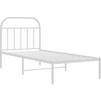 Bettgestell mit Kopfteil Metall Weiß 90x190 cm vidaXL Bettgestell mit Kopfteil Metall Weiß 90x190 cm vidaXL von JINLEFU