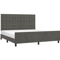 Bettgestell mit Kopfteil Dunkelgrau 180x200 cm Samt vidaXL Bettgestell mit Kopfteil Dunkelgrau 180x200 cm Samt vidaXL von JINLEFU