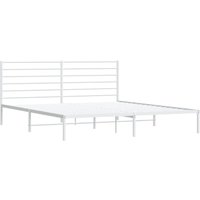 Bettgestell mit Kopfteil Metall Weiß 200x200 cm vidaXL Bettgestell mit Kopfteil Metall Weiß 200x200 cm vidaXL von JINLEFU