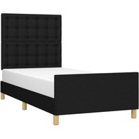 Bettgestell mit Kopfteil Schwarz 90x190 cm Stoff vidaXL Bettgestell mit Kopfteil Schwarz 90x190 cm Stoff vidaXL von JINLEFU