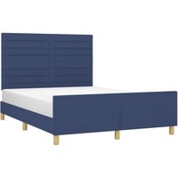 Bettgestell ohne Matratze Blau 140x190 cm Stoff vidaXL Bettgestell ohne Matratze Blau 140x190 cm Stoff vidaXL von JINLEFU