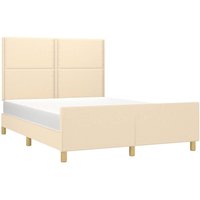 Bettgestell ohne Matratze Creme 140x200 cm Stoff vidaXL Bettgestell ohne Matratze Creme 140x200 cm Stoff vidaXL von JINLEFU