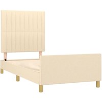 Bettgestell ohne Matratze Creme 90x190 cm Stoff vidaXL Bettgestell ohne Matratze Creme 90x190 cm Stoff vidaXL von JINLEFU