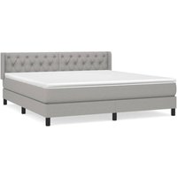 Boxspringbett mit Matratze Hellgrau 160x200 cm Stoff vidaXL von JINLEFU