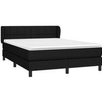Boxspringbett mit Matratze Schwarz 140x200 cm Stoff vidaXL von JINLEFU