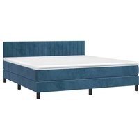 Boxspringbett mit Matratze & led Dunkelblau 160x200 cm Samt vidaXL von JINLEFU