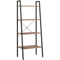 Jinlefu - Standregal 4 Böden Dunkelbraun und Schwarz 56x35x140 cm vidaXL von JINLEFU
