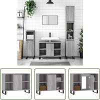 Jinlefu - The Living Store Badschrank Grau Sonoma 80x33x60 cm Holzwerkstoff - Badeschrank - Badezimmermöbel - Grauer Schrank - Holzwerkstoff Jinlefu - The Living Store Badschrank Grau Sonoma 80x33x60 cm Holzwerkstoff - Badeschrank - Badezimmermöbel - Grauer Schrank - Holzwerkstoff von JINLEFU