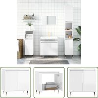 Jinlefu - The Living Store Badschrank Hochglanz-Weiß 58x33x60 cm Holzwerkstoff - Badeschrank - Badezimmermöbel - Holzwerkstoff - Weißer Schrank Jinlefu - The Living Store Badschrank Hochglanz-Weiß 58x33x60 cm Holzwerkstoff - Badeschrank - Badezimmermöbel - Holzwerkstoff - Weißer Schrank von JINLEFU