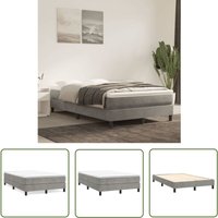 The Living Store Bettgestell ohne Matratze Hellgrau 120x200 cm Samt - Samtbett - Boxspringbetten - Doppelbett - Einzelbett - Schlafzimmermöbel von JINLEFU