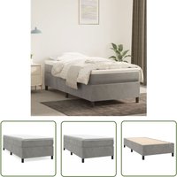 Jinlefu - The Living Store Bettgestell ohne Matratze Hellgrau 80x200 cm Samt - Samtbettwäsche - Bettsofa - Boxspringbett - Doppelbett - Einzelbett Jinlefu - The Living Store Bettgestell ohne Matratze Hellgrau 80x200 cm Samt - Samtbettwäsche - Bettsofa - Boxspringbett - Doppelbett - Einzelbett von JINLEFU
