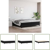 Jinlefu - The Living Store Bettgestell ohne Matratze Schwarz 200x200 cm Stoff - Doppelbett - Boxspringbettwäsche - Lattenrost - Bettsofa - Schwarzes von JINLEFU
