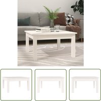 Jinlefu - The Living Store Couchtisch Weiß 55x55x30 cm Massivholz Kiefer - Holz Couchtisch - Kiefernholz Couchtisch - Weißer Couchtisch - Kleiner von JINLEFU