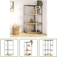 The Living Store Eckregal mit 4 Böden Silbern Stahl & Holzwerkstoff - Eckregal - Industrielles Regal - Metallregal - Lagerschrank - Werkzeugschrank The Living Store Eckregal mit 4 Böden Silbern Stahl & Holzwerkstoff - Eckregal - Industrielles Regal - Metallregal - Lagerschrank - Werkzeugschrank von JINLEFU