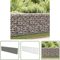 The Living Store Gabionenwand mit Abdeckung Verzinkter Stahl 600×30×150 cm - Gabionenwand - Stahldrahtzaun - Terrassenbegrenzung - Gartenelement von JINLEFU