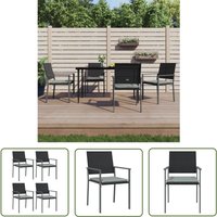 Jinlefu - The Living Store Gartenstühle mit Kissen 4 Stk. Schwarz 54x62,5x89cm Poly Rattan - Gartenstühle - Outdoor Möbel - Terrassentisch - Lounge von JINLEFU