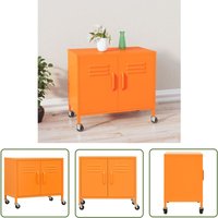 Jinlefu - The Living Store Lagerschrank Orange 60x35x56 cm Stahl - Ordnung Schaffen - Aufbewahrungsraum - Stahlschrank - Rollcontainer - Mobile von JINLEFU