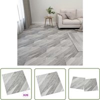 Jinlefu - The Living Store PVC-Fliesen Selbstklebend 20 Stk. 1,86 m² Grau Gestreift - pvc Fliesen - Vinyl Boden - Selbstklebender Bodenbelag - Graue von JINLEFU