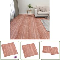 The Living Store PVC-Fliesen Selbstklebend 20 Stk. 1,86 m² Rot - pvc Fliesen - Selbstklebender Bodenbelag - Vinylboden - Wohnraum Dekoration von JINLEFU